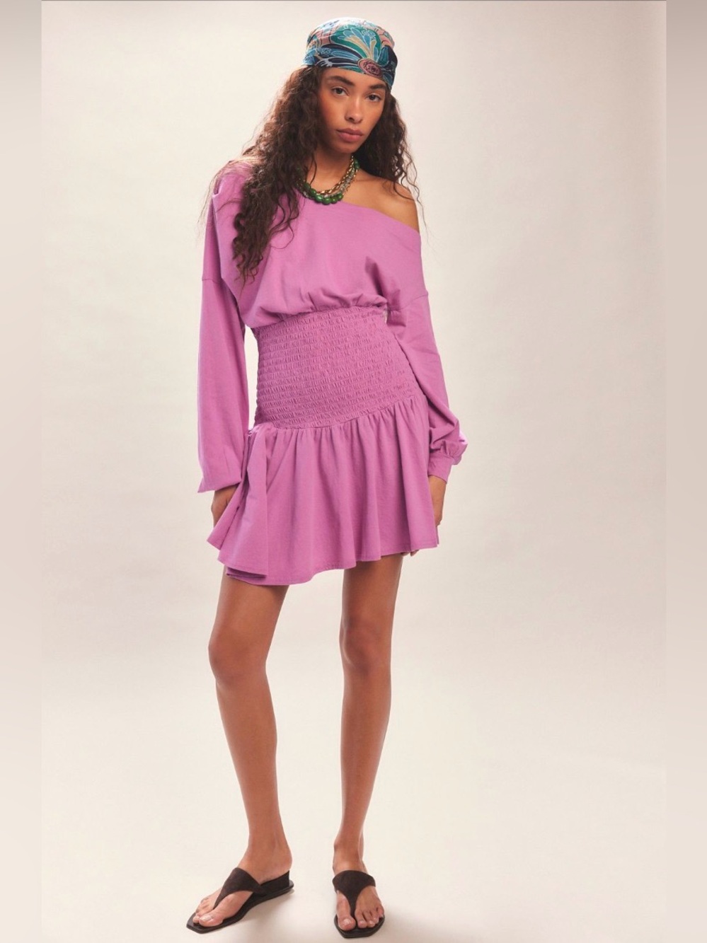 FREE PEOPLE Scorching Hot Long-Sleeve Mini Dress